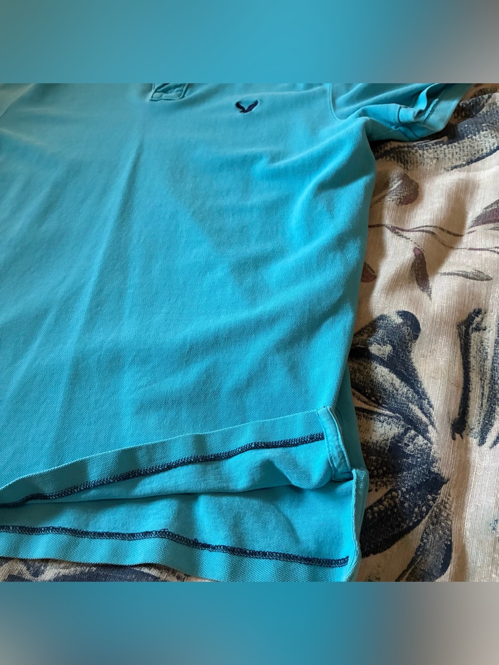 Men’s American Eagle Outfitters Aqua Blue Polo Shirt - Picture 3 of 6